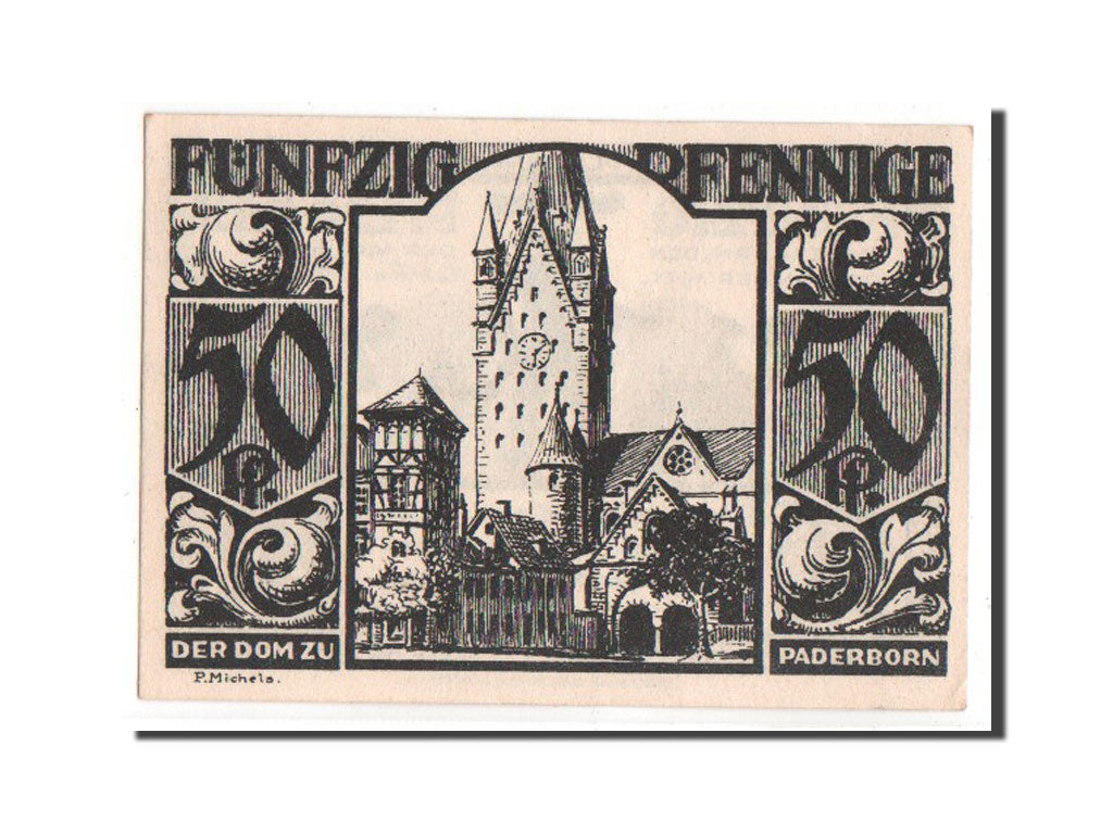 Banknote, Germany, Paderborn Stadt, 50 Pfennig, 1921, UNC(63), Mehl:1043.4