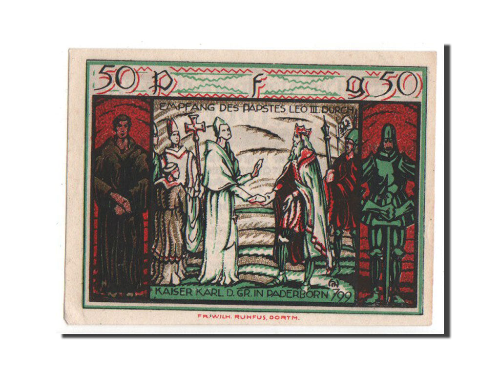 Banknote, Germany, Paderborn Stadt, 50 Pfennig, 1921, UNC(63), Mehl:1043.2