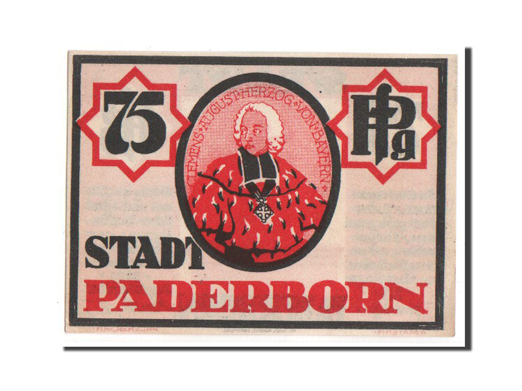 Billet, Allemagne, Paderborn Stadt, 75 Pfennig, 1921, SUP+, Mehl:1043.1