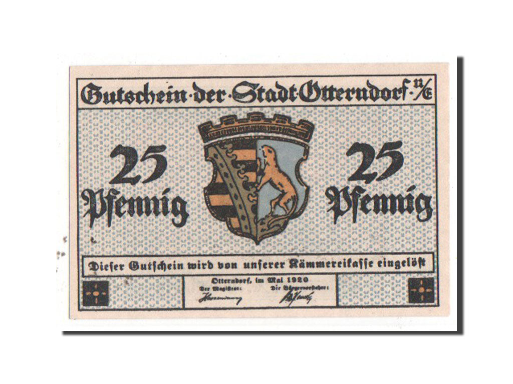 Banknote, Germany, Otterndorf a. Elbe Stadt, 25 Pfennig, 1920, UNC(63)