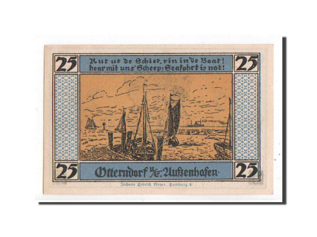 Banknote, Germany, Otterndorf a. Elbe Stadt, 25 Pfennig, 1921, UNC(63)