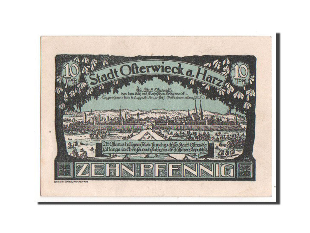 Banknote, Germany, Osterwieck a. Harz Stadt, 10 Pfennig, 1921, UNC(60-62)