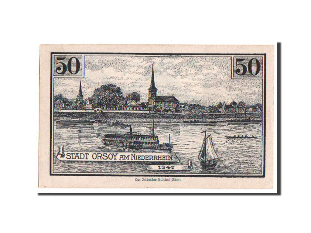 Banknote, Germany, Orsoy Stadt, 50 Pfennig, 1921, UNC(65-70), Mehl:1026.1c