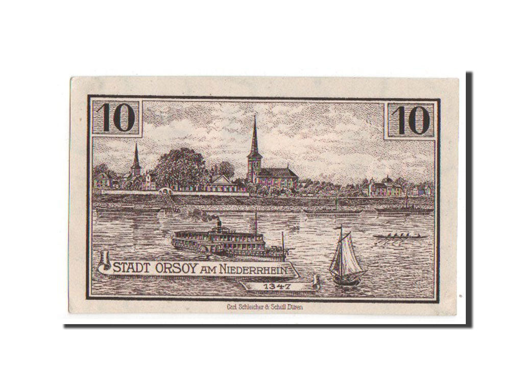 Banknote, Germany, Orsoy Stadt, 10 Pfennig, 1921, UNC(65-70), Mehl:1026.1