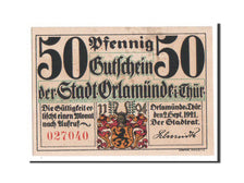 Biljet, Duitsland, Orlamunde Stadt, 50 Pfennig, 1921, SPL, Mehl:1025.1a