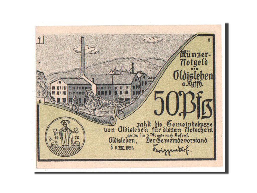 Banknote, Germany, Oldisleben Gemeinde, 50 Pfennig, 1921, UNC(65-70)