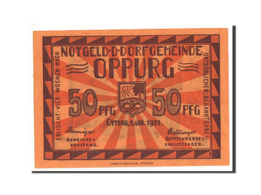 Banknote, Germany, Oppurg Dorfgemeinde, 50 Pfennig, 1921, UNC(63), Mehl:1023.1b