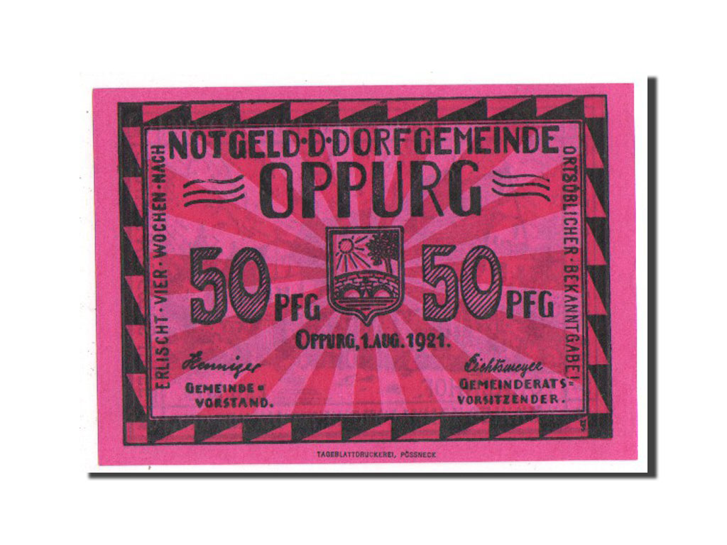 Banknote, Germany, Oppurg Dorfgemeinde, 50 Pfennig, 1921, UNC(63), Mehl:1023.1b