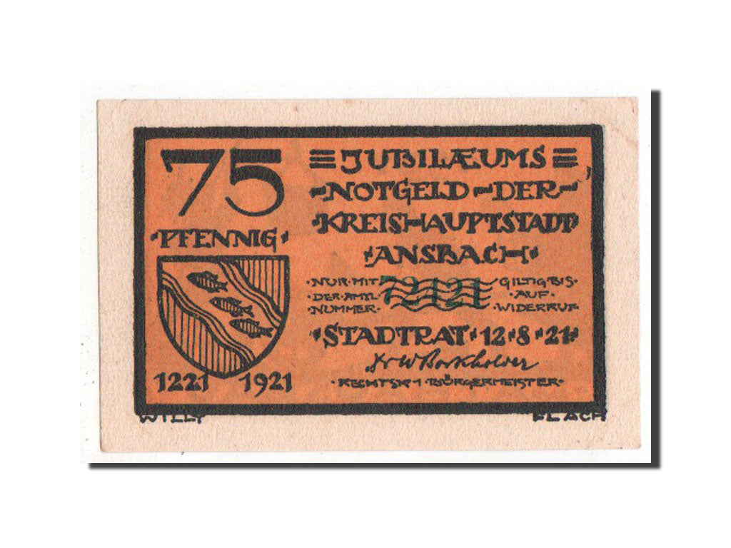 Banknote, Germany, Bayern, 75 Pfennig, 1921, UNC(65-70), Mehl:35.2d
