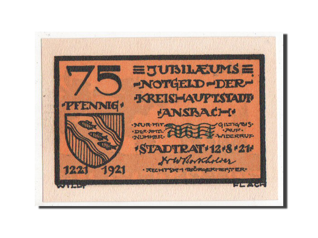 Banknote, Germany, Bayern, 75 Pfennig, 1921, UNC(65-70), Mehl:35.2d