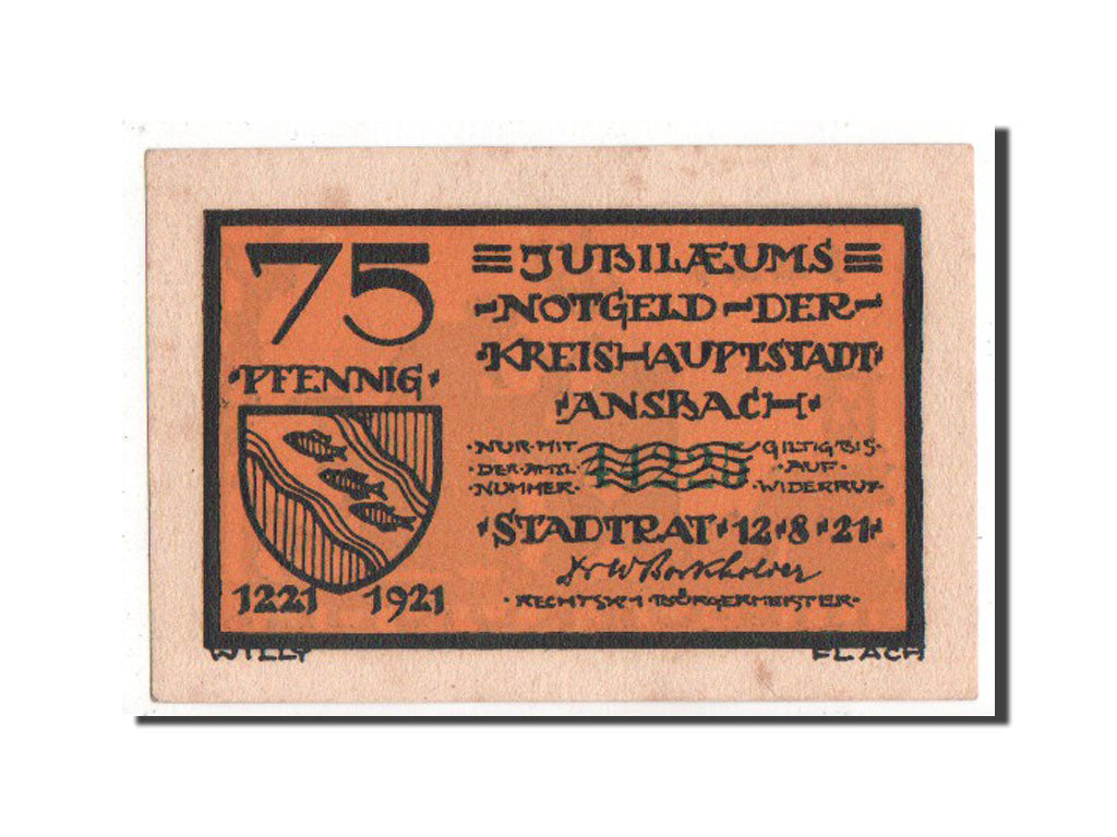 Banknote, Germany, Bayern, 75 Pfennig, 1921, UNC(65-70), Mehl:35.2d