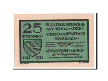 Banknot, Niemcy, Bayern, 25 Pfennig, 1921, UNC(65-70), Mehl:35.2c