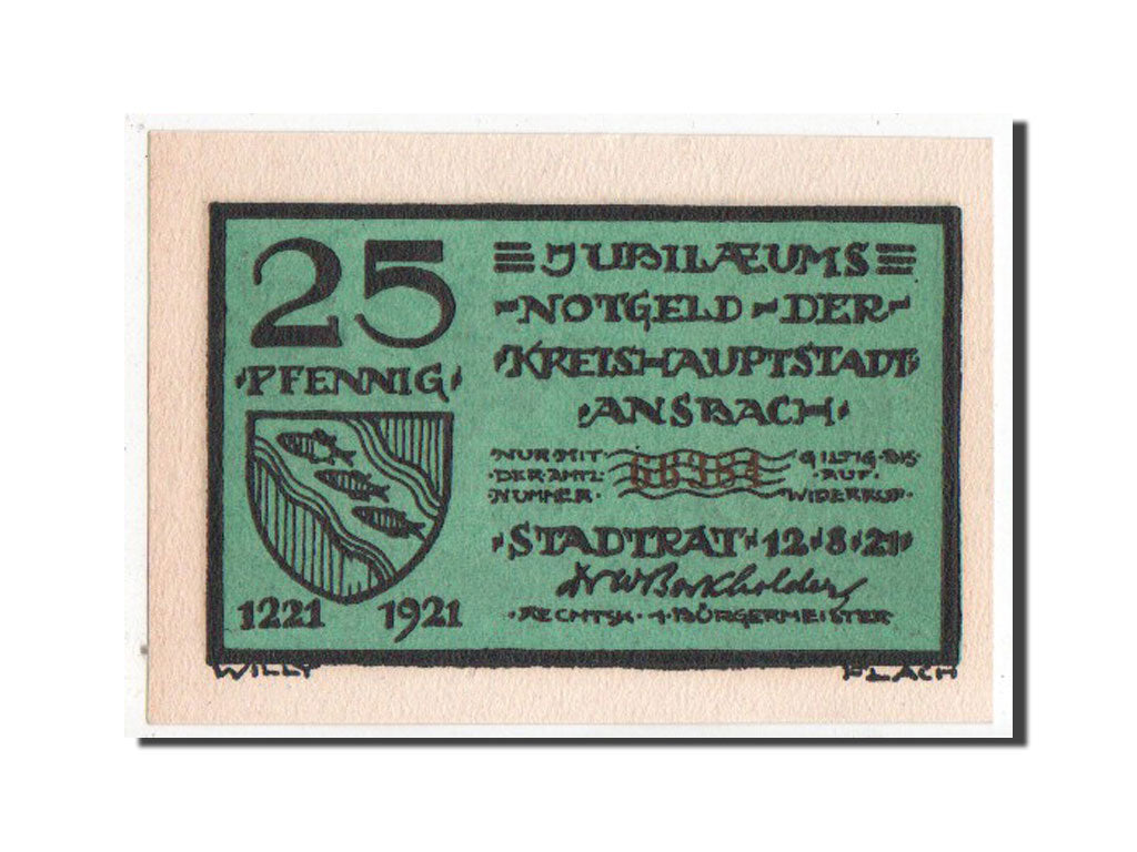 Banknote, Germany, Bayern, 25 Pfennig, 1921, UNC(65-70), Mehl:35.2c
