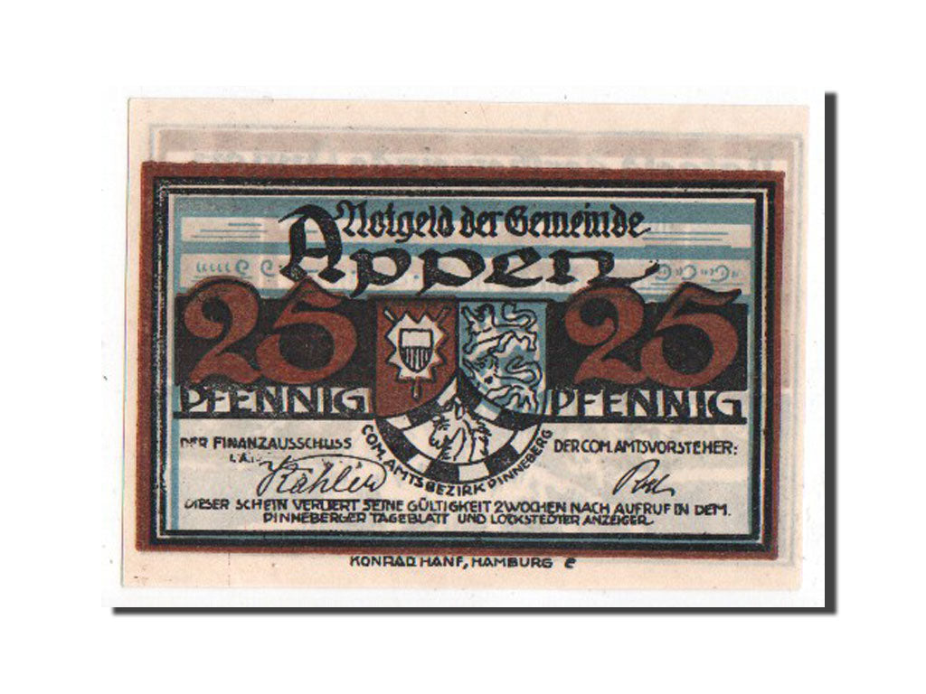 Banknote, Germany, Schleswig-Holstein, 25 Pfennig, 1921, UNC(63), Mehl:39.1