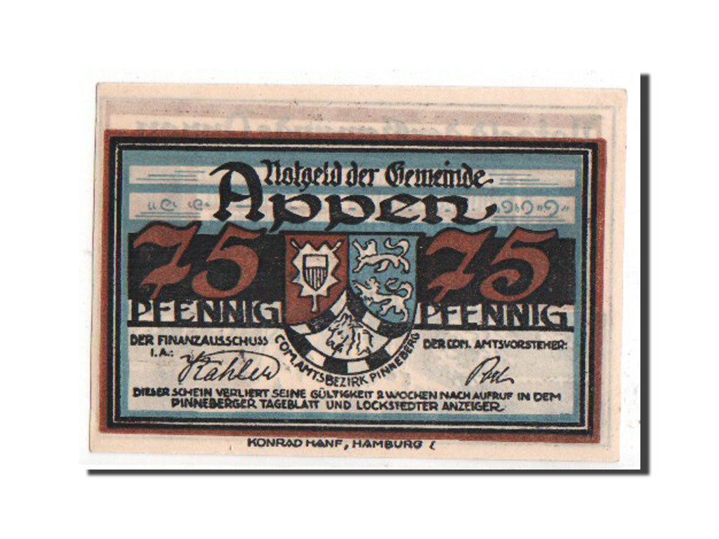 Banknote, Germany, Schleswig-Holstein, 75 Pfennig, 1921, UNC(63), Mehl:39.1