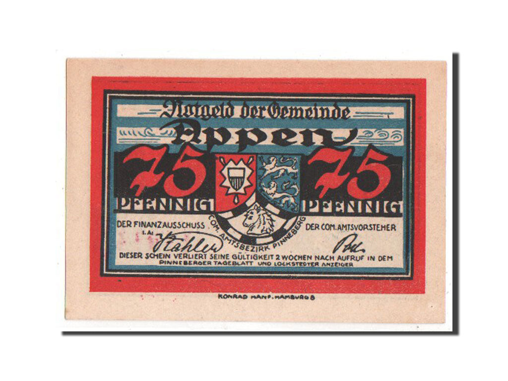 Banknote, Germany, Schleswig-Holstein, 75 Pfennig, 1921, UNC(63), Mehl:39.2