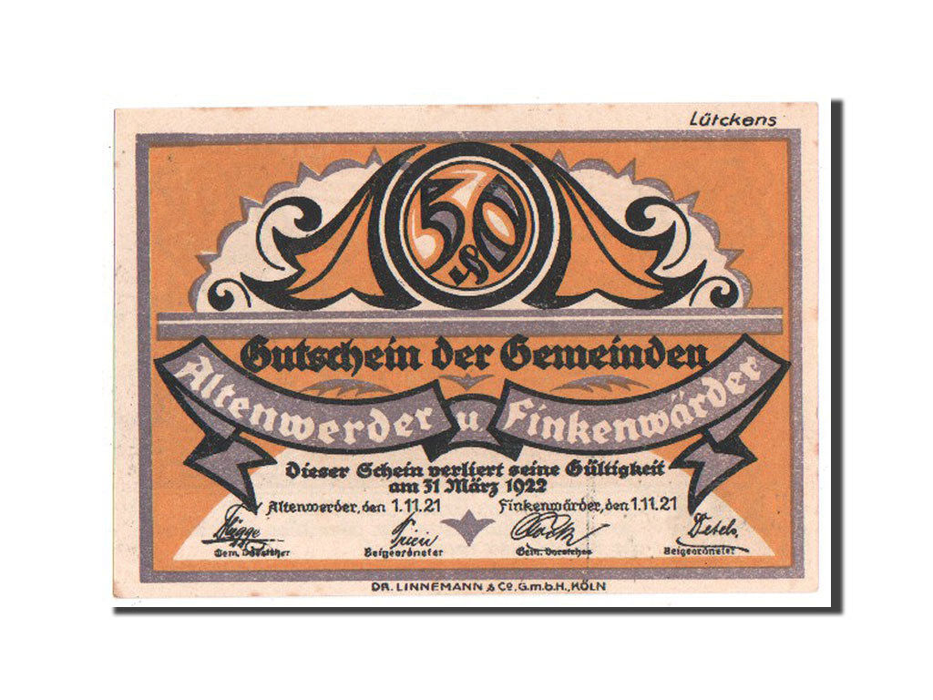 Banknote, Germany, Hannover, 50 Pfennig, 1921, UNC(65-70), Mehl:25.1b