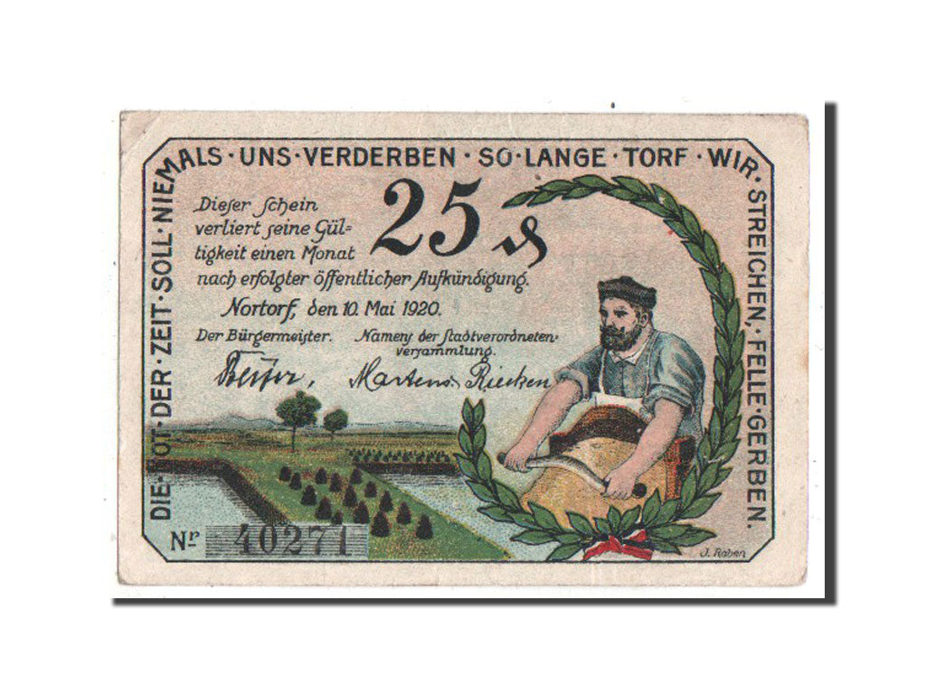 Banknote, Germany, Nortorf, 25 Pfennig, 1920, AU(55-58), Mehl:989.1a