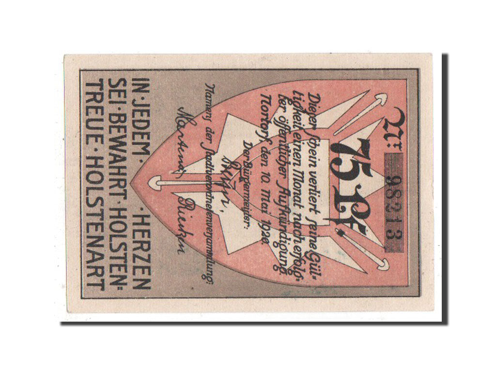 Banknote, Germany, Nortorf, 75 Pfennig, 1920, UNC(63), Mehl:989.1a