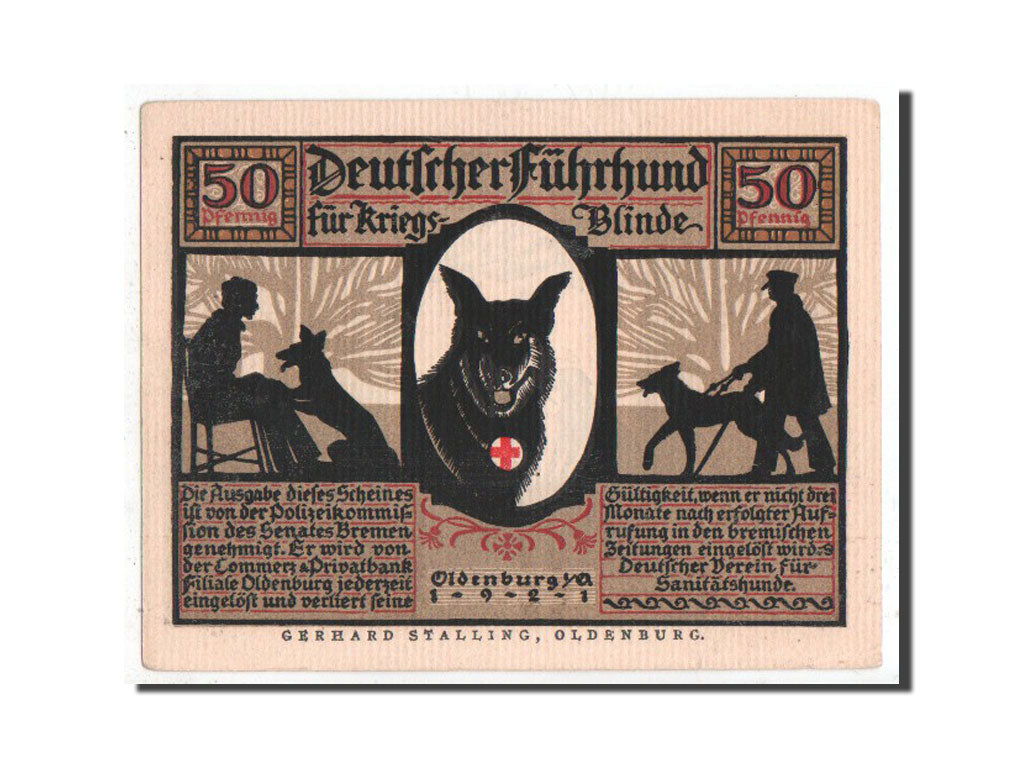 Banknote, Germany, Oldenburg, 50 Pfennig, 1921, UNC(63), Mehl:1016.1a