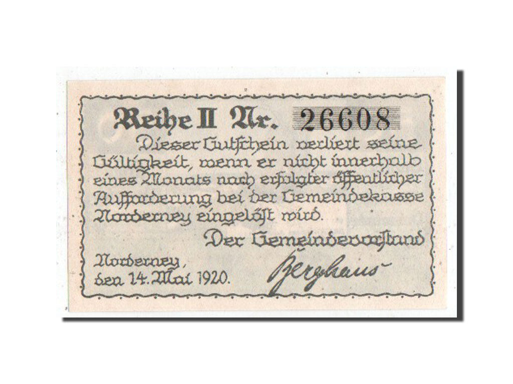 Banknote, Germany, Norderney, 50 Pfennig, 1920, UNC(65-70), Mehl:984.1