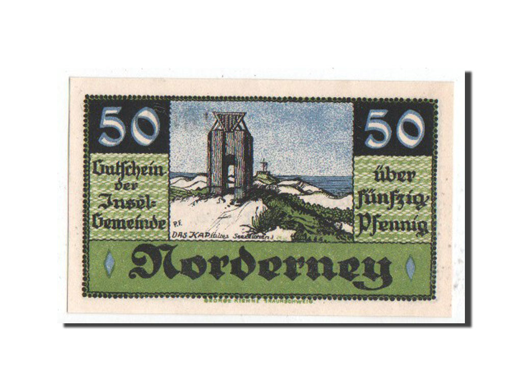 Banknote, Germany, Norderney, 50 Pfennig, 1920, UNC(65-70), Mehl:984.1