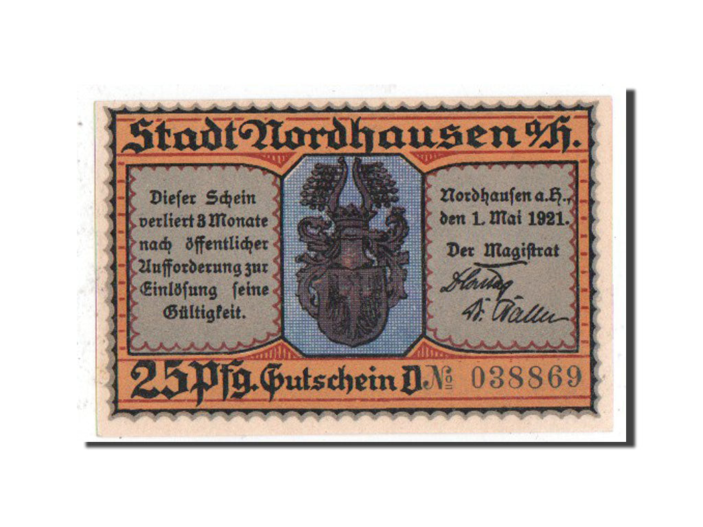 Banknote, Germany, Nordhausen Stadt, 25 Pfennig, 1921, UNC(63), Mehl:987.1