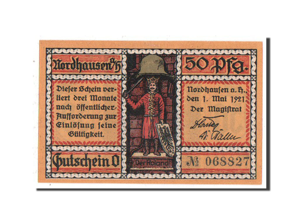 Billet, Allemagne, Nordhausen Stadt, 50 Pfennig, 1921, SPL, Mehl:987.1