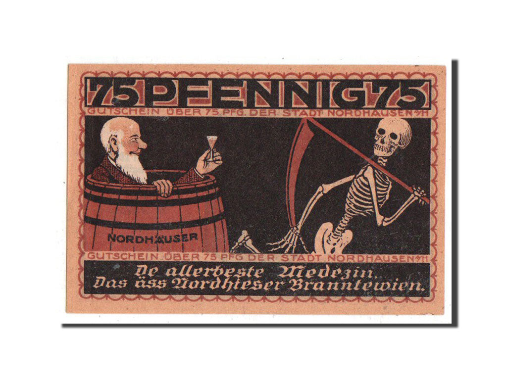 Banknote, Germany, Nordhausen Stadt, 75 Pfennig, 1921, UNC(63), Mehl:987.1