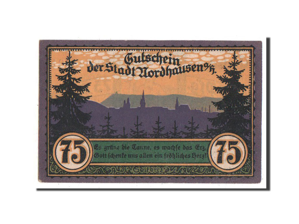 Banknote, Germany, Nordhausen Stadt, 75 Pfennig, 1921, UNC(63), Mehl:987.1