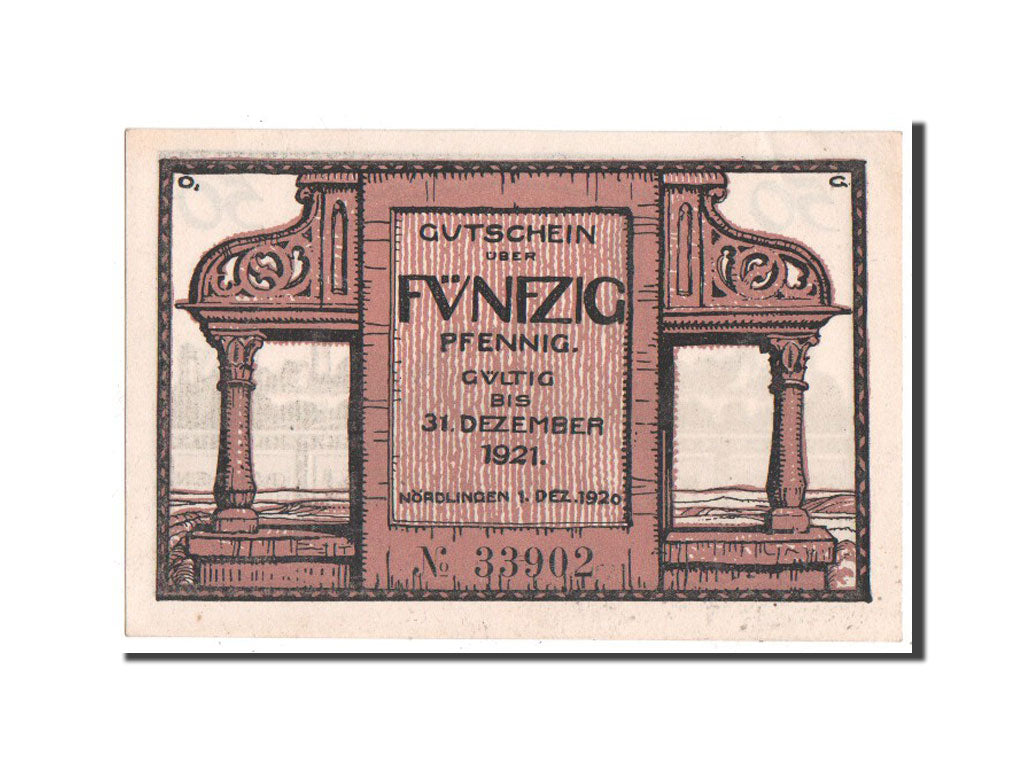 Banknote, Germany, Nordlingen, 50 Pfennig, 1920, UNC(63), Mehl:978.14