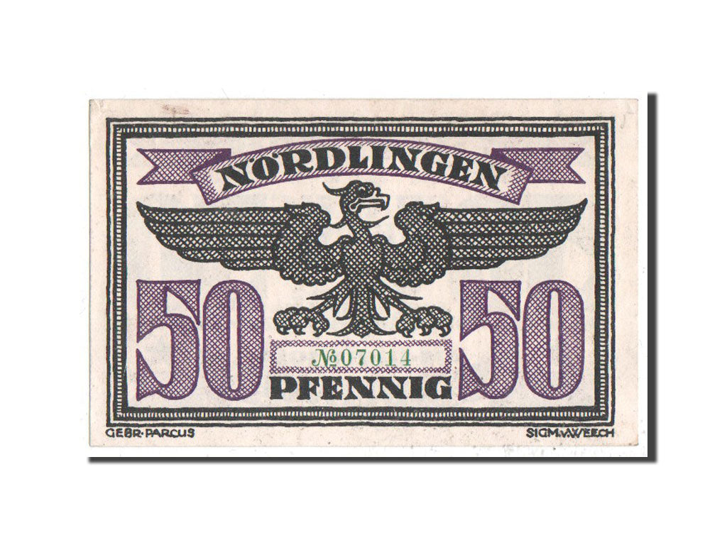 Banknote, Germany, Nordlingen, 50 Pfennig, 1919, UNC(63), Mehl:978.12