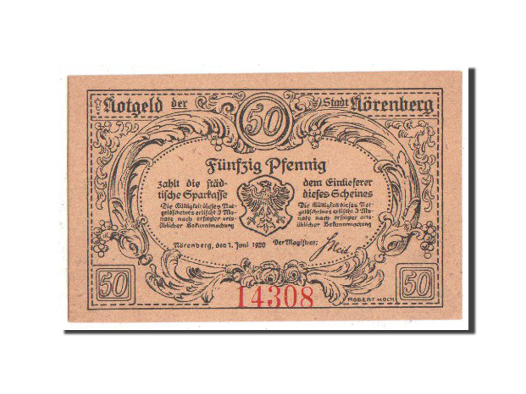 Banknote, Germany, Norenberg Stadt, 50 Pfennig, 1920, UNC(65-70), Mehl:979.1a