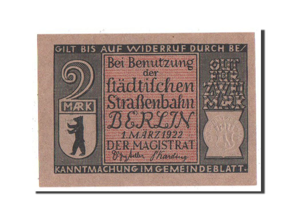 Banknote, Germany, Berlin Stadt, 2 Mark, 1922, UNC(63), Mehl:92.3