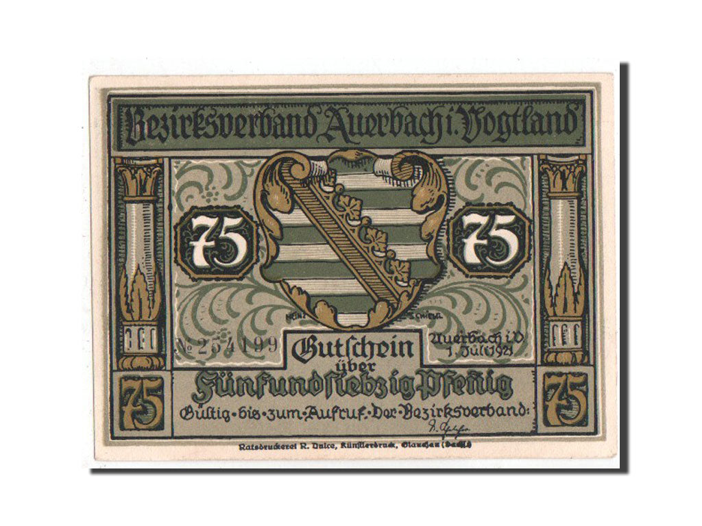 Banknote, Germany, Auerbach Amtshauptmannschaft, 50 Pfennig, 1921, UNC(63)