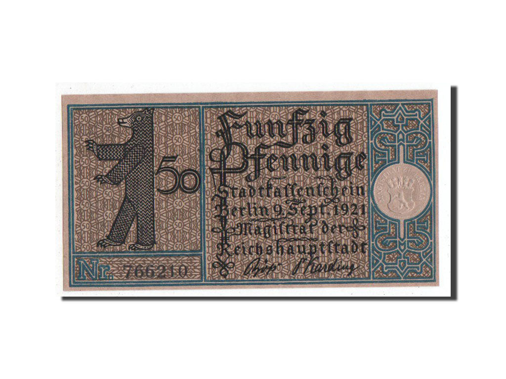 Banknote, Germany, Berlin Stadt, 50 Pfennig, 1921, UNC(63), Mehl:92.1