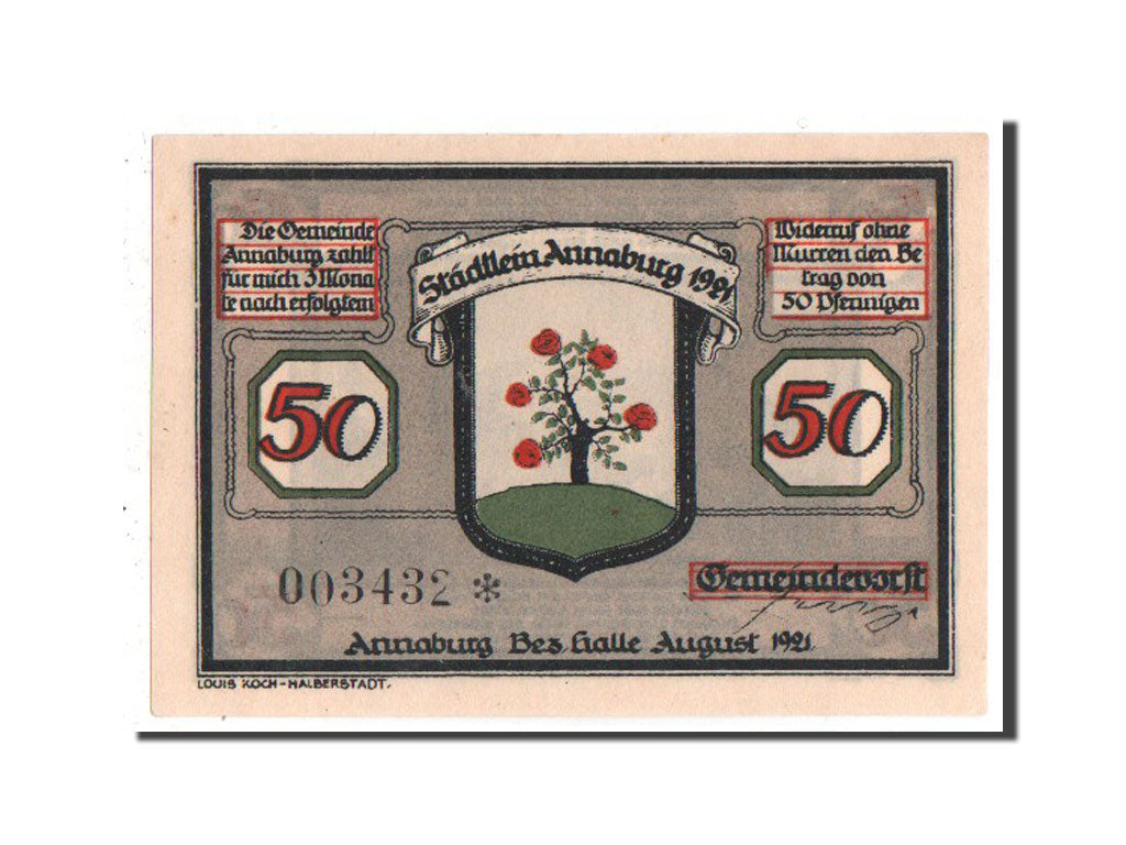 Banknote, Germany, Annaburg Stadt, 50 Pfennig, 1921, UNC(63), Mehl:34.1