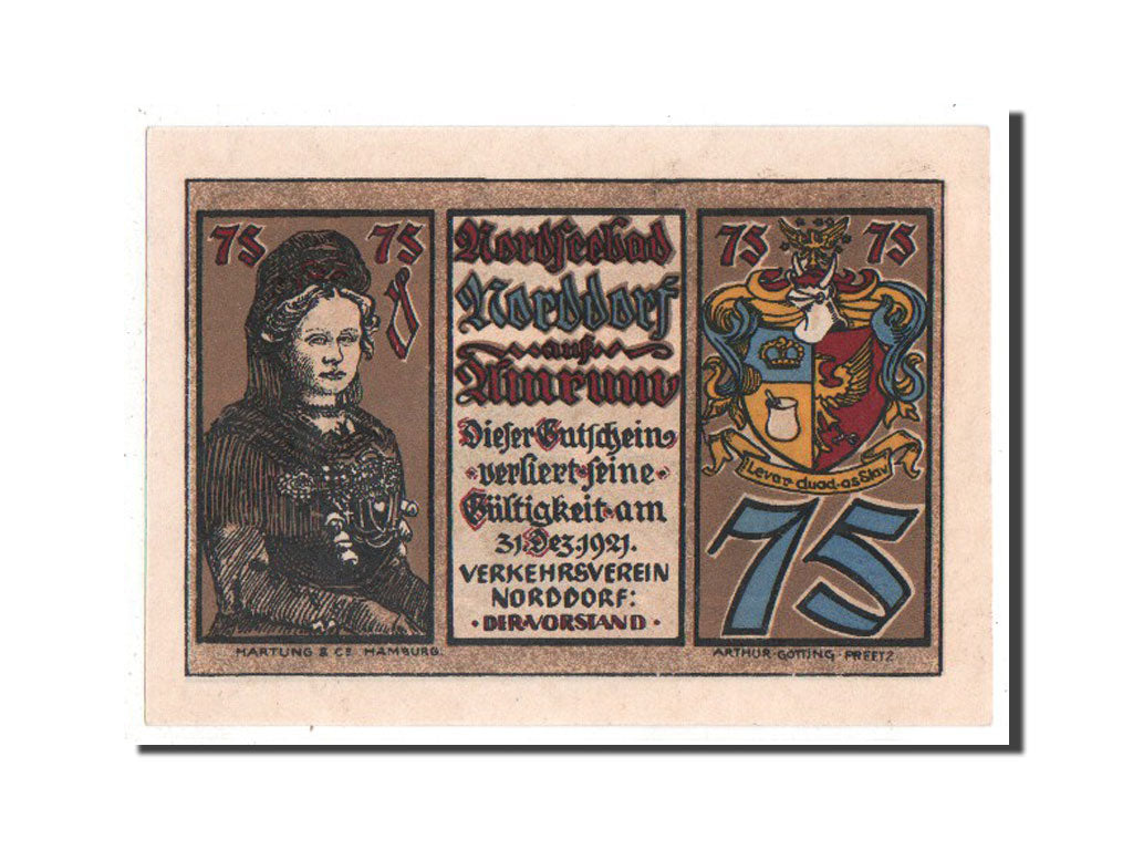 Banknote, Germany, Norddorf auf Amrum Verkehrsverein, 75 Pfennig, UNC(65-70)