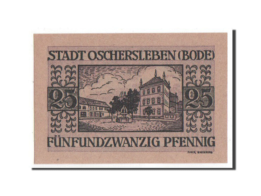 Banknote, Germany, Oschersleben a.Bode Stadt, 25 Pfennig, 1921, UNC(65-70)