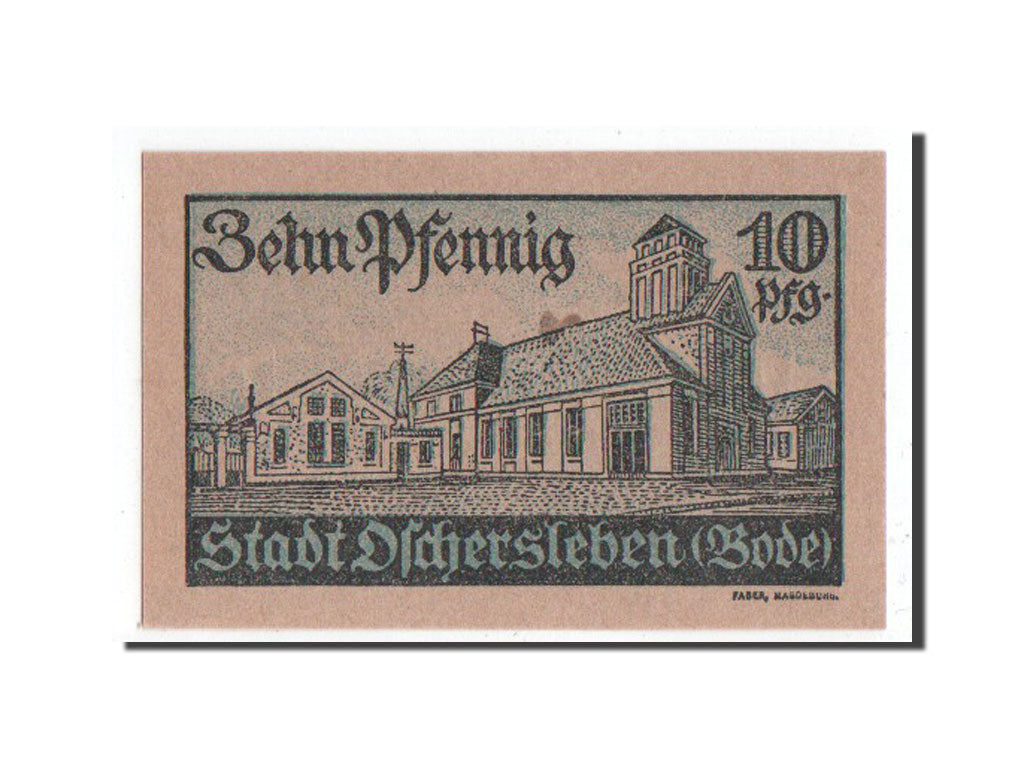 Banknote, Germany, Oschersleben a.Bode Stadt, 10 Pfennig, 1921, UNC(65-70)