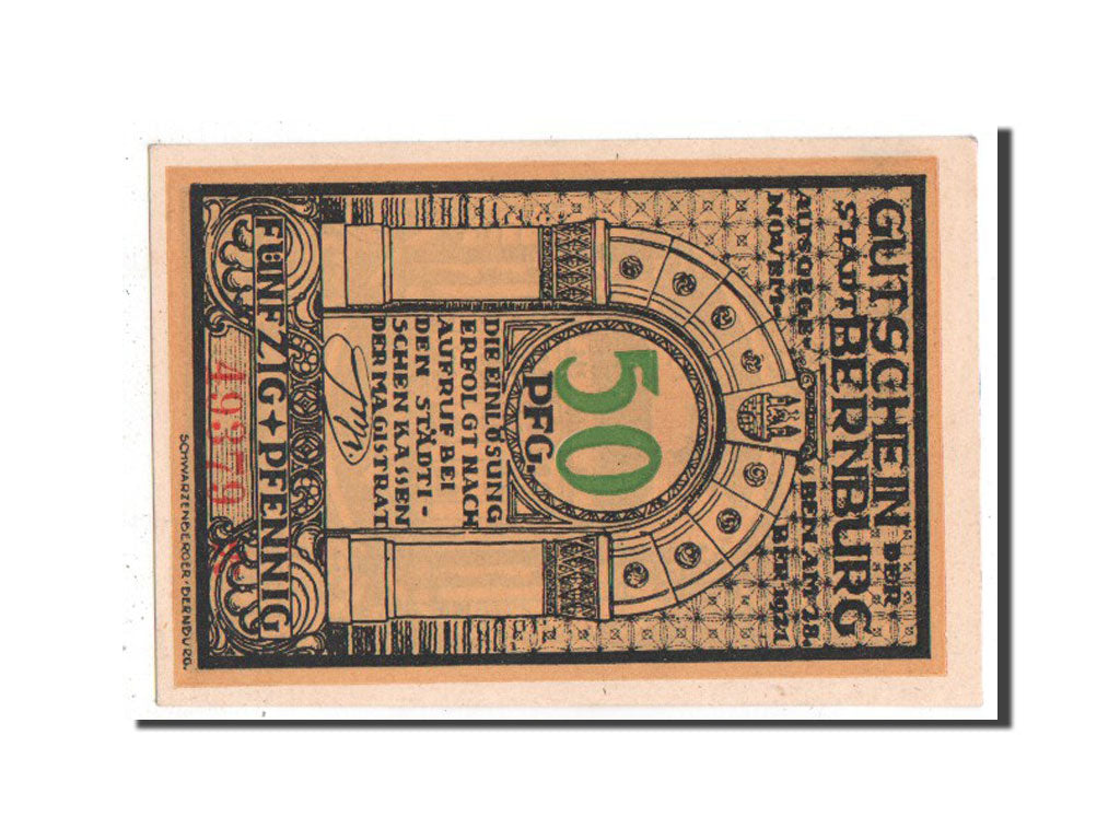 Banknote, Germany, Bernburg Stadt, 50 Pfennig, 1921, UNC(63), Mehl:95.3a
