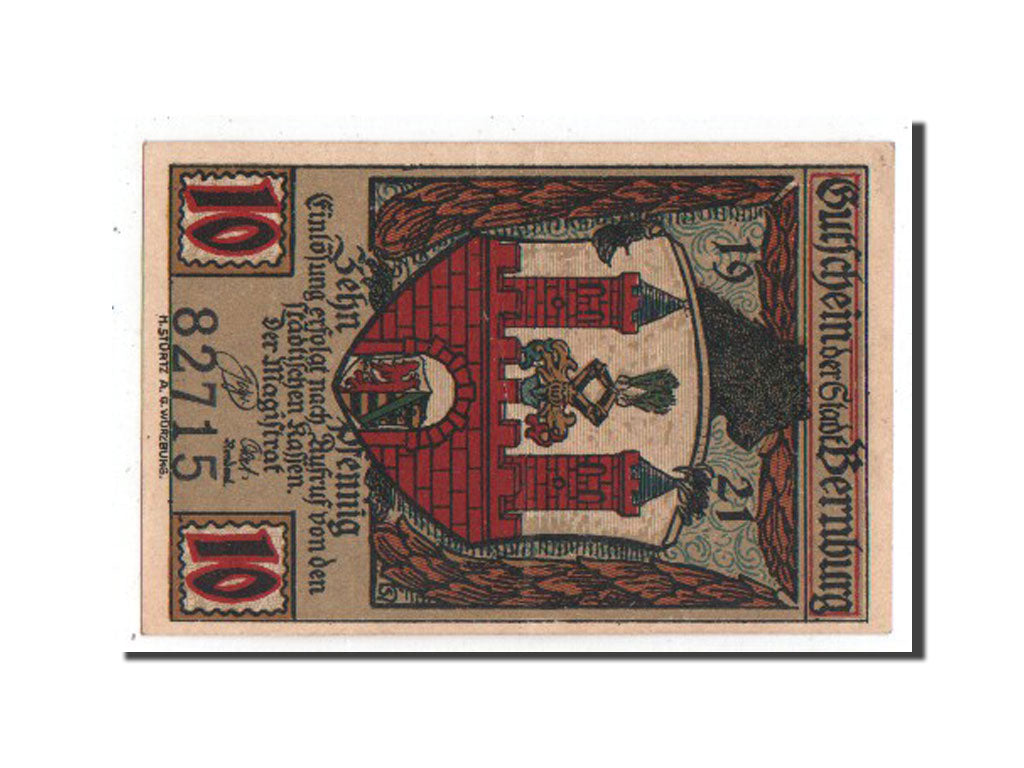 Banknote, Germany, Bernburg Stadt, 10 Pfennig, 1921, UNC(63), Mehl:95.1a
