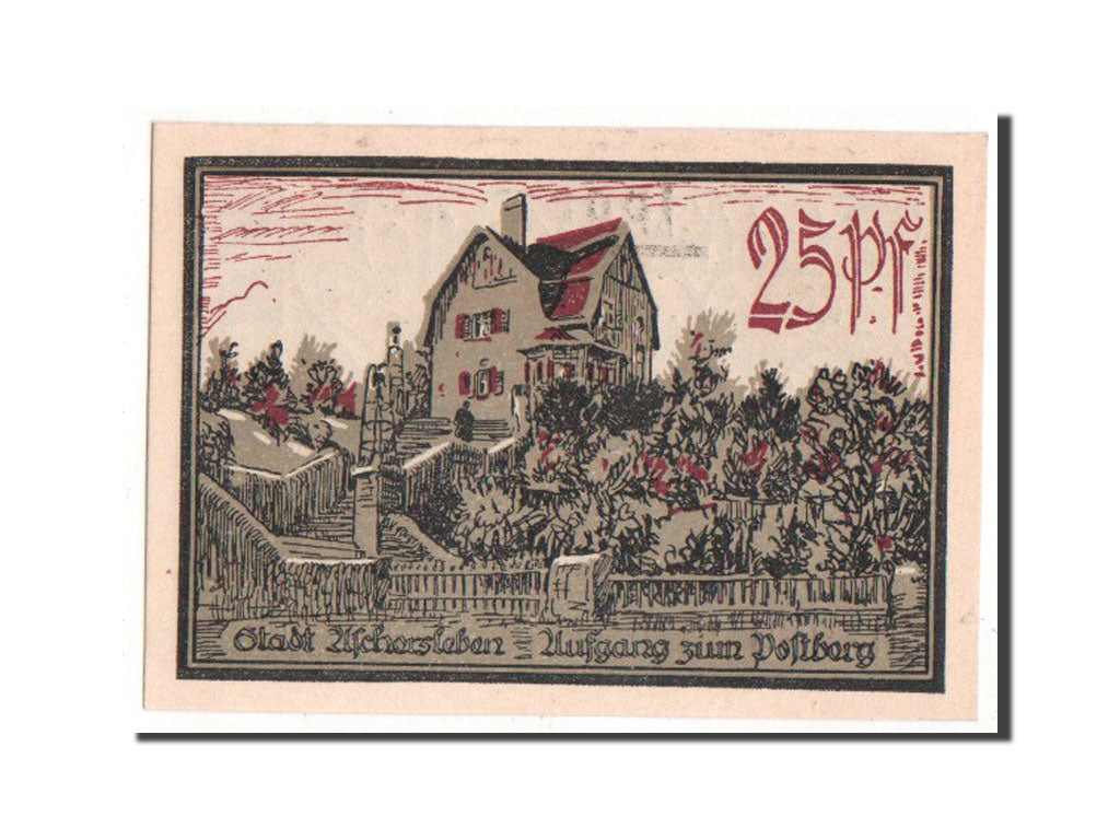 Banknote, Germany, Aschersleben, 25 Pfennig, 1921, UNC(63), Mehl:50.3