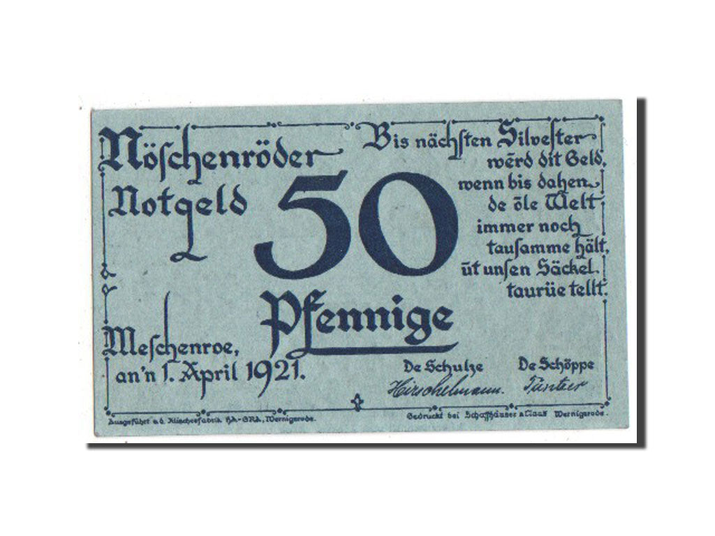 Banknote, Germany, Noschenrode Gemeinde, 50 Pfennig, 1921, UNC(63), Mehl:980.7a