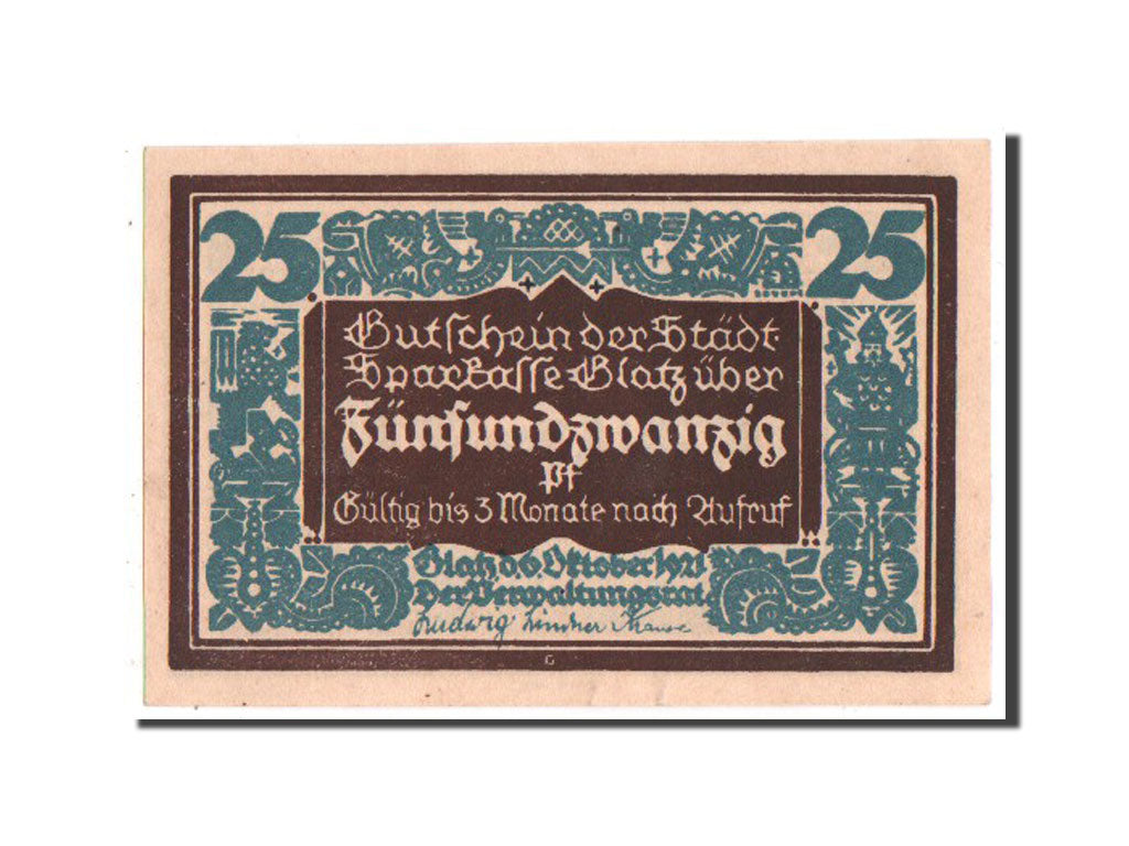 Banknote, Germany, Glatz, 25 Pfennig, 1921, UNC(63), Mehl:432