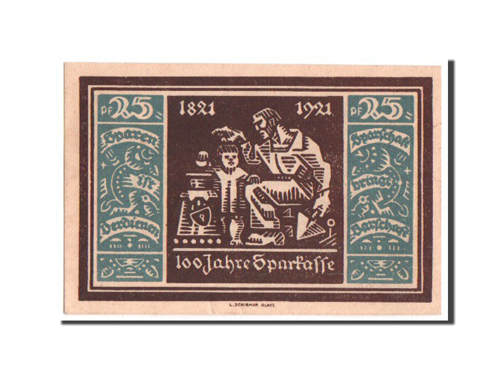 Banknote, Germany, Glatz, 25 Pfennig, 1921, UNC(63), Mehl:432
