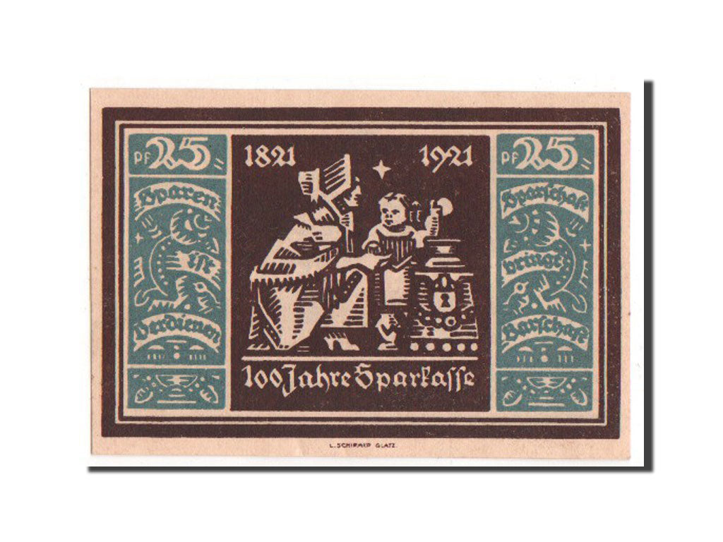 Banknote, Germany, Glatz, 25 Pfennig, 1921, UNC(63), Mehl:432