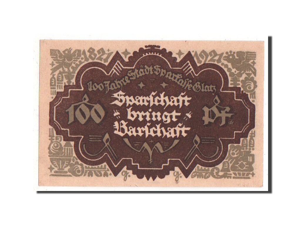 Banknote, Germany, Glatz, 100 Pfennig, 1921, UNC(63), Mehl:432