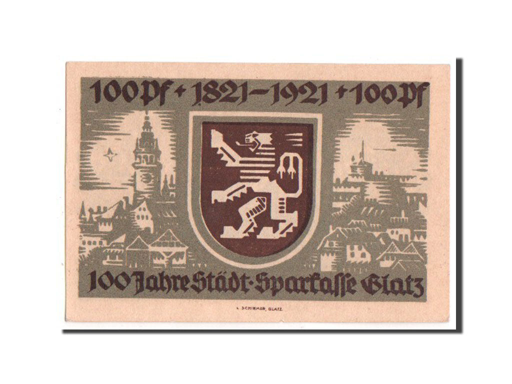Banknote, Germany, Glatz, 100 Pfennig, 1921, UNC(63), Mehl:432