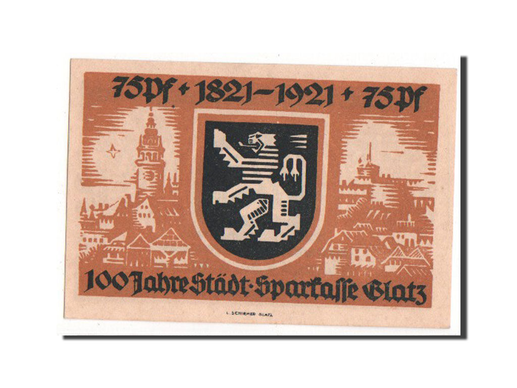 Banknote, Germany, Glatz, 75 Pfennig, 1921, UNC(63), Mehl:432
